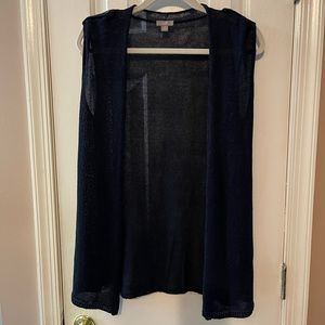 J. Jill,  Navy Blue, Summer Weight Loose Knit Vest, Size XS, Excellent Condition